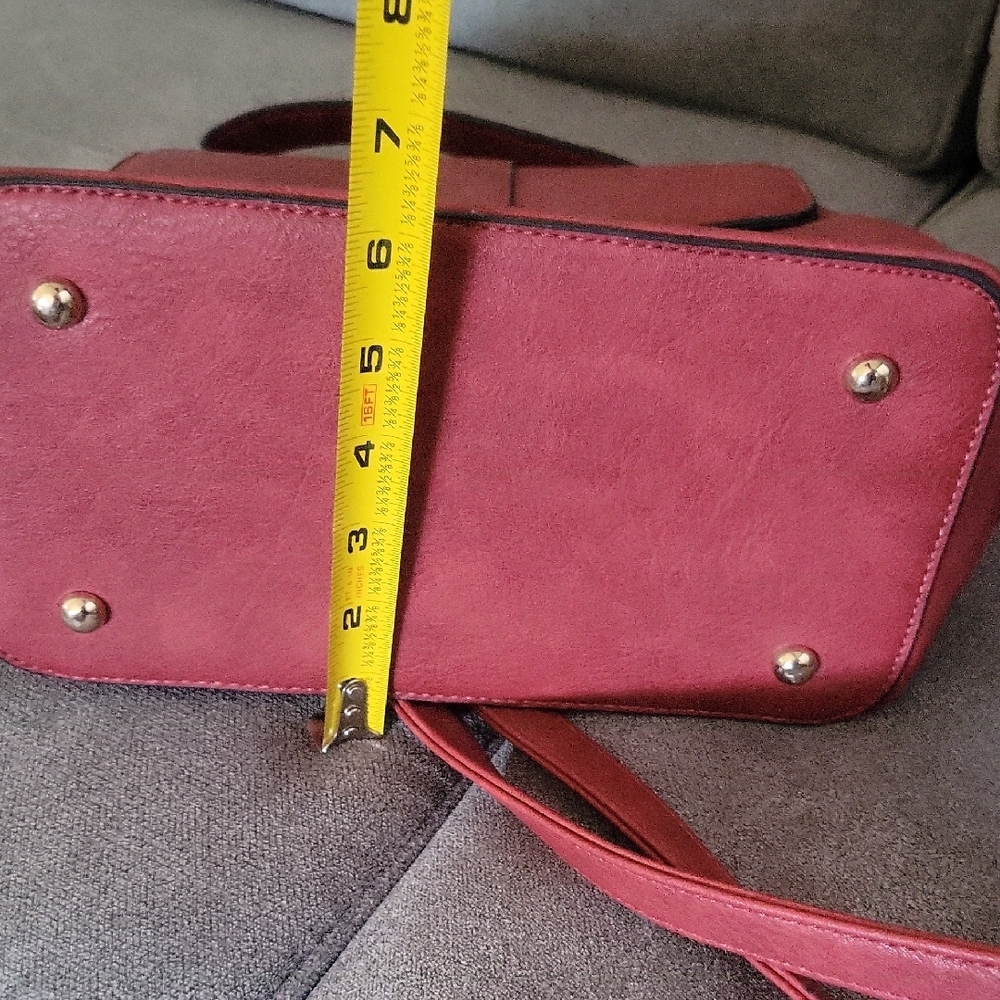 Red Faux Leather Backpack Purse - Picture 14 of 16